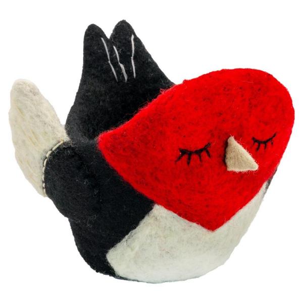 Woodpecker Sleepy Bird Felt Pot